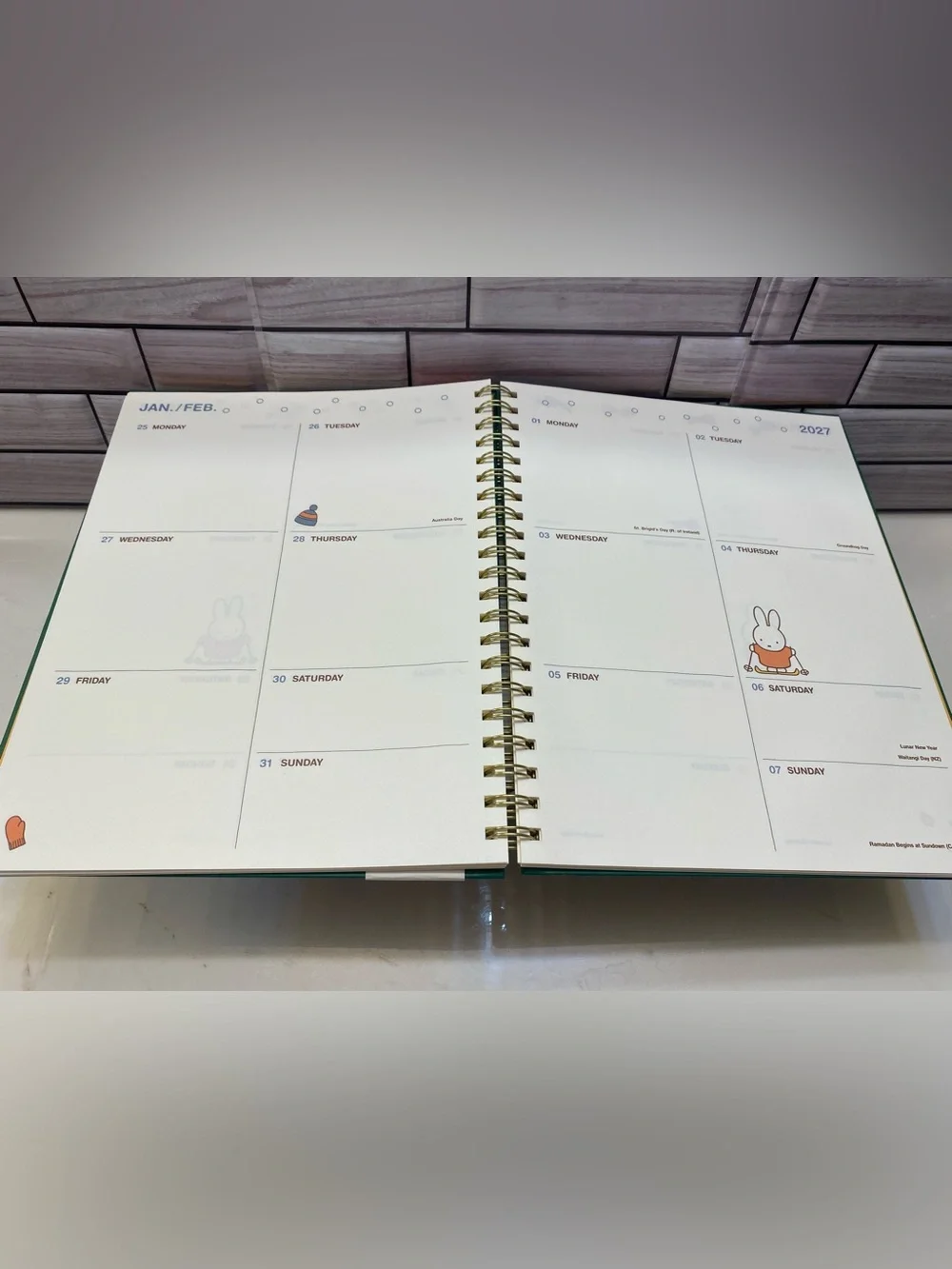 MIFFY ❤️2027 Weekly L Planner Agenda w/ Cute Label Stickers 11” New